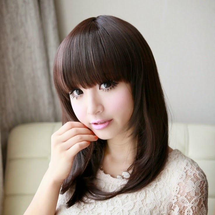 wig wanita panjang medium